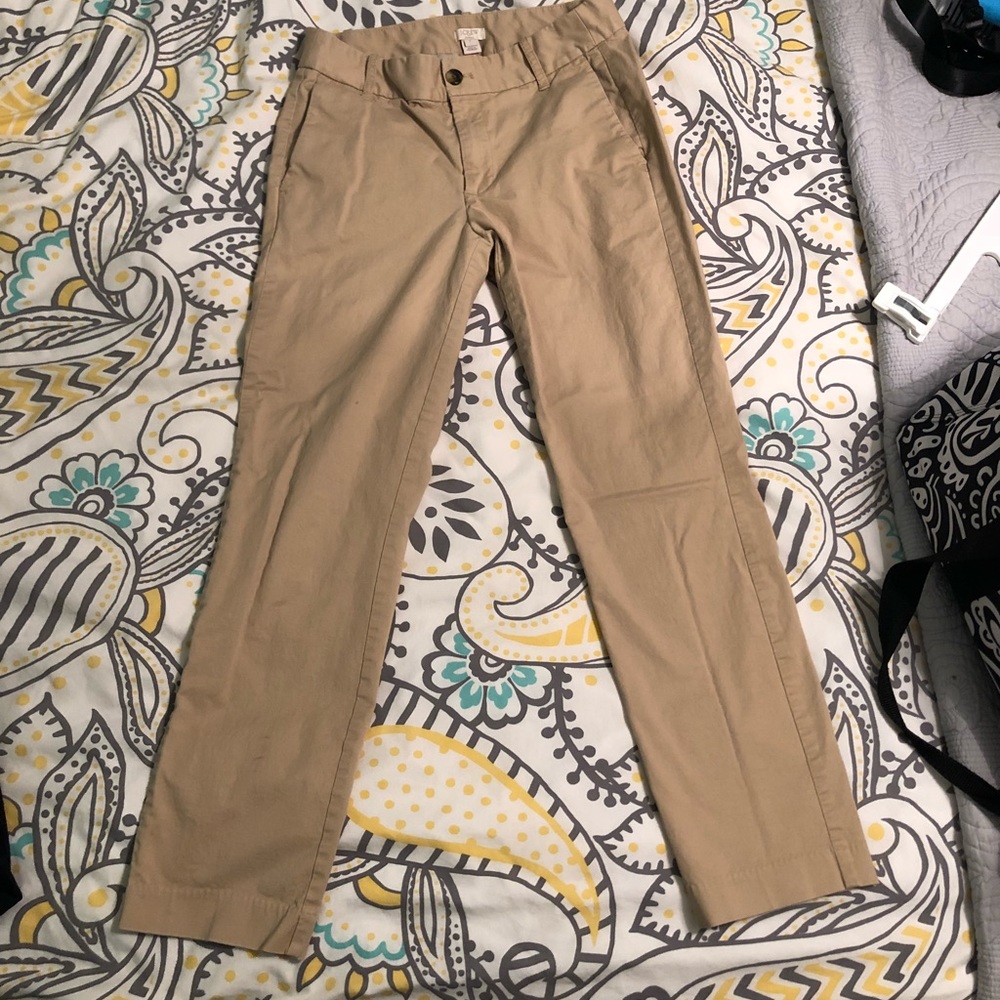 Khaki J. Crew Straight Leg Ankle Pants size 2